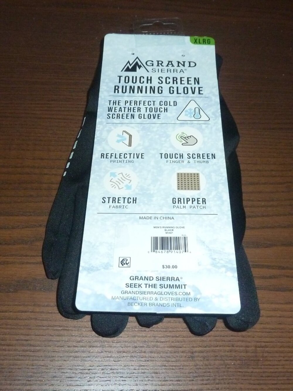Grand Sierra Extra Large XL Cold Weather Touch Screen Stretch Running Gloves